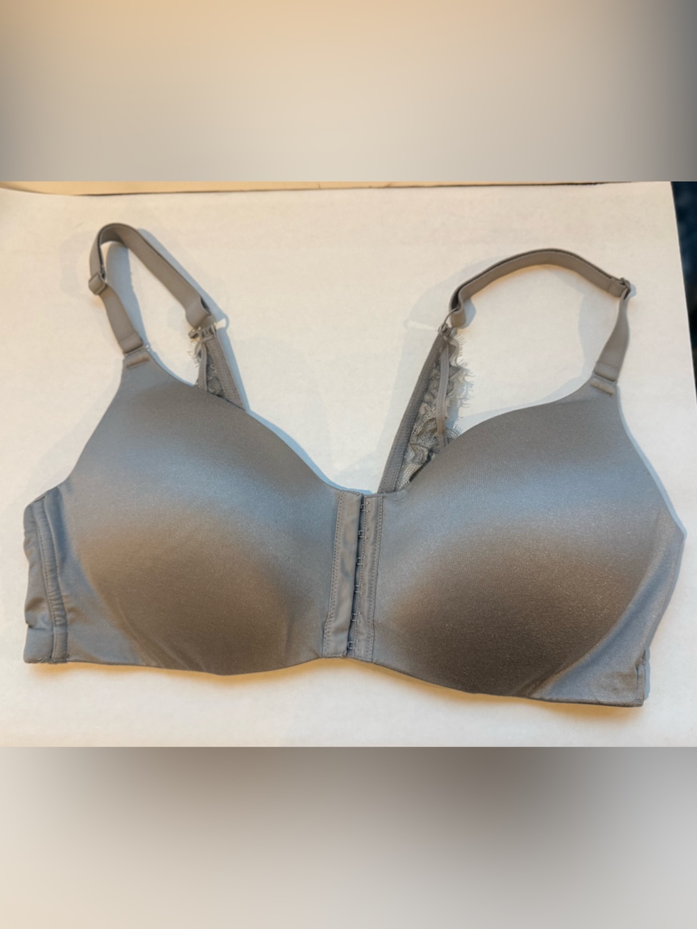 Cacique Lace-Trim Bralette in Gray